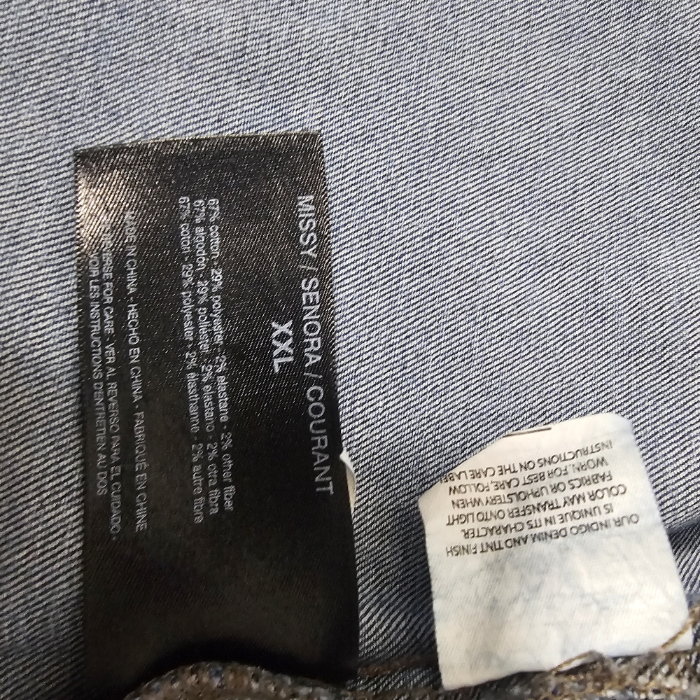 Nine West Jeans Denim Jacket Women’s XXL Missy Stretch Blue Trucker - Picture 3 of 7